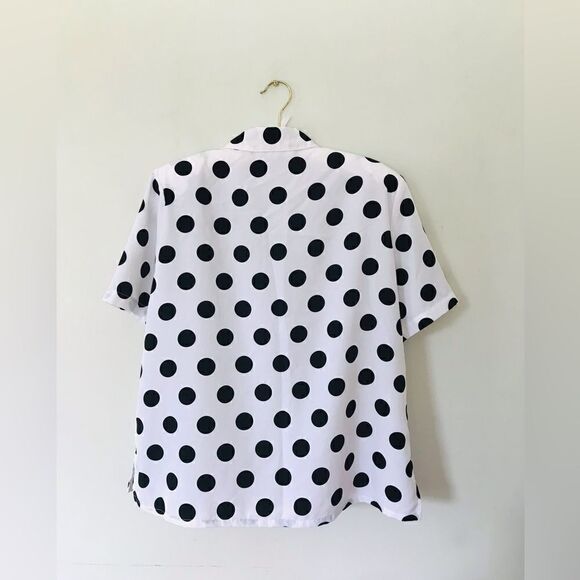 Vintage 80’s lol dot short sleeve button up blouse | size XL - Picture 4 of 4